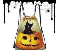 Pcingsia Sac à friandises d'Halloween, sac d'Halloween spacieux 33 x 42 cm | Sacs à bonbons, sacs à friandises, sacs à bonbons, chat assis sur une pour Halloween