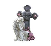 Pcingsia Statues de Jardin pour l'extérieur - Figurines d'ange pour Jardin avec lumière Solaire, cimetière funéraire pour extérieur, Cour, pelouse, terrasse