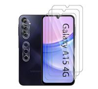 Pcircb [3+2 Pièces Verre Trempé Compatible avec Samsung Galaxy A15 4G vitre protection, 3pcs protection écran et 2pcs Caméra Arrière Protecteur, 9H Dureté, HD, Sans Bulles