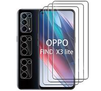 Pcircb [3+3 Pièces] Verre Trempé Compatible avec Oppofind x3 lite vitre protection, 3pcs protection écran et 3pcs Caméra Arrière Protecteur, 9H Dureté, HD, Sans Bulles, pour Oppo find x3 lite