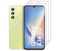 Pcircb [3+3 Pièces Verre Trempé Compatible avec Samsung Galaxy A34 5G vitre protection, 3pcs protection écran et 3pcs Caméra Arrière Protecteur, 9H Dureté, HD, Sans Bulles