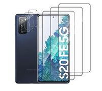 Pcircb [3+3 Pièces Verre Trempé Compatible avec Samsung Galaxy S20 FE 4G/5G vitre protection, 3pcs protection écran et 3pcs Caméra Arrière Protecteur, 9H Dureté, HD