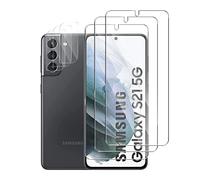 Pcircb [3+3 Pièces Verre Trempé Compatible avec Samsung Galaxy S21 5G vitre protection, 3pcs protection écran et 3pcs Caméra Arrière Protecteur, 9H Dureté, HD, pour Samsung Galaxy S21 5G