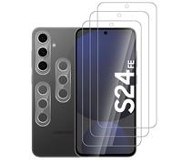 Pcircb [3+3 Pièces Verre Trempé Compatible avec Samsung Galaxy S24 FE 5G vitre protection, 3pcs protection écran et 3pcs Caméra Arrière Protecteur, 9H Dureté, HD, Sans Bulles