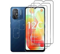 Pcircb [3+3 Pièces Verre Trempé Compatible avec xiaomi redmi 12c vitre protection, 3pcs protection écran et 3pcs Caméra Arrière Protecteur, 9H Dureté, HD, Sans Bulles, pour xiaomi redmi 12c