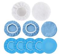 pclapora 10 Pièces Bonnet de polissage, Tampon de polissage en laine d'agneau, Compatible avec Polisseuse 220-250 mm, Pour Carrosserie & Surfaces Sensibles, 2 Laine,5 Microfibre,3 Molleton de Corail