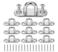 pclapora 10 Pièces Pontet Inox, M5 Platine Oeillet Inox, Plaques à Oeillets M5 en Acier Inoxydable avec Vis, Plaque à Oeillet pour Balançoires de Yoga Hamacs Auvent Accessoires de Bateau, Pont, Mur