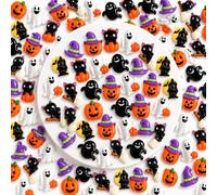 pclapora 100 Pcs Halloween Assortiment de Charmes de Slime Halloween Charms | Accessoires Fantômes Citrouilles Chats Noirs Chapeaux Balais etc pour Halloween Travaux Manuels, Bijoux et au Scrapbooking