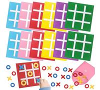 pclapora 12 Pieces Tic Tac Toe, Mini Jeu de Société en Feutre, Mini Jeu de Sociétés Couleur, Tics TACS Town Jouets Éducatifs, Jeux de Société Tic Tac Toe, pour Étudiants Garçons Filles