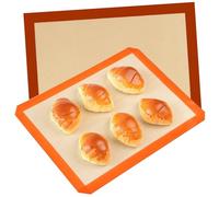 pclapora 2 Pièces Tapis de Cuisson, 30 x 40cm Tapis de Cuisson Barbecue, Baking Mats en Silicone, Baking Mats de Reutilisable Nettoyable pour Les Macarons, Les Biscuits et Pizzas