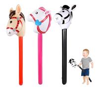 pclapora 3 Pièces Bâtons Gonflables de Cheval, Cheval de Bâton Gonflables, Chevaux Gonflable pour Enfants, Bâtons de Chevaux Gonflable pour Anniversaire d'enfant, Noël, Fête à Thème, Piscine