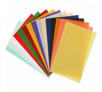 pclapora 30 Feuilles Dessin Coloré Transparent, Papier Calque Couleur A4, Papier Vitrail, 15 Couleurs, Dont Or et Argent Cartonnée Couleur pour Faire des Lanternes et Bricolage