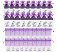 pclapora 36 Pièces Sachet Lavande Vide, Sacs Vides Coton Violet de Gaze de Cordon, Sacs de Lavande Sachet, Organisateur pour Petits Objets Rangement des Épices, pour Armoire Lavandes en Vrac