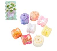 pclapora 8 Rouleaux Ruban en Organza, 4cm x 9m Ruban Organza Pailleté Translucide, Organzaband Élégant Irisé pour Mariage, Emballage Cadeau, DIY, Déco Fleur, Noël, Emballage Cadeau et Décoration
