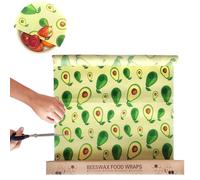 Pclapora Emballage Cire D'abeille Réutilisable en Coton Biologique, Bee Wrap Écologique pour Sandwichs, Fromage, Fruits, Pain, Collations