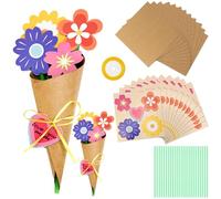 pclapora Kit de 12 Bouquets de Fleurs à Faire Soi-même, Kit de Bouquet DIY, Bricolage Artisanat en Papier de Fleurs, pour Cadeaux D'anniversaire, Noël, Halloween, Fête des Mères, Fête Des Enseignants