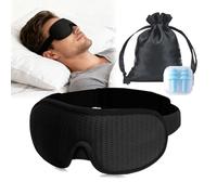 pclapora Masque de Nuit, Masque de Sommeil Occultant pour Homme et Femme, Cache Yeux pour Dormir 3D Anti-lumière, pour Les Personnes Dormant sur Le Côté, Équipé de Bouchon D'Oreille