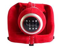 pclele Pommeau de levier de vitesse en daim 5/6 vitesses en cuir suédé Housse de coffre pour levier de vitesse A3 S3 2001-2003 (couleur : 6 vitesses-rouge)
