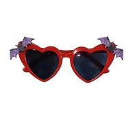 PcN48 Lunettes de soleil chauve-souris en forme de cœur Noir/rouge Accessoires Halloween Deux accessoires de lunettes de soleil chauve-souris Accessoires Halloween Gothique PcN48 (B, Taille unique)