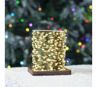 PCORES Guirlandes Lumineuses Solaires Extérieur, 12M 240 LEDs Lumières Féeriques - 2X Plus Lumineuses (Blanc Chaud), 8 Modes d'Éclairage, Lumières Noël Ultra-Denses Étanches avec Fils de Cuivre Vert