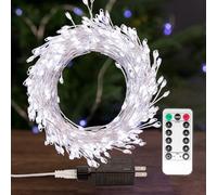 PCORES Les Lumières Fées Branchables, 30mètre 1000LED Blanc Froid Fil Argenté Feux d'Artifice Lucioles avec Commande à Distance, Étanches Fils Cuivrés pour Décoration de Chambre