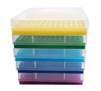 PCR Lot de 5 tubes pour micro-tubes de 0,2 ml, 8 x 12 (bleu/bleu clair/jaune/violet/vert)