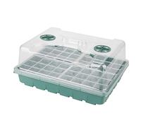 Pcscevcr Plateaux à semis, kit de plateau de semis avec couvercle transparent, 48 cellules, plateaux de culture avec fenêtre réglable pour serre