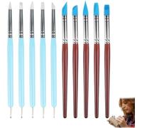 pcsfoe 10 Pièces Outils Poterie,Kit Poterie,Kit Argile Autodurcissante,Outil Poterie,Outils Argile Autodurcissante,Outils De Sculpture, Pinceaux en Caoutchouc pour Peinture De Sculpture en Céramique