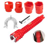 pcsfoe Clé de robinet, clé de robinetterie 14 en 1, clé d'écrou de robinet, clé de robinet, convient pour les écrous d'alimentation, les vannes d'arrêt, les écrous de ligne d'alimentation, les écrous