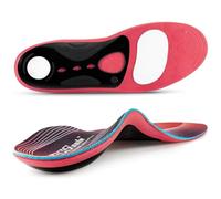 PCSsole Semelles Chaussures Orthopédiques de soutien de la voûte Pieds Plats, Fasciite Plantaire, Douleurs au Niveau du Talon,pour Femme et Homme Rouge(24cm)