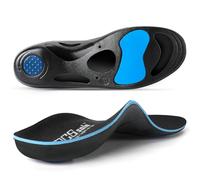PCSsole Semelles Orthopédiques Gel High Arch Support, Semelles Confort Pour Pieds Plats, Fasciite Plantaire, Douleur aux Pieds, Pronation Excessive Pour Hommes et Femmes, Noir, 32cm, Taille XL