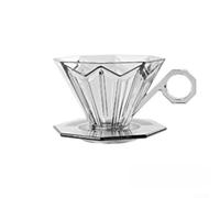 PCTG Pour Over Dripper 01 Filter Heat Resistant Green(gray) | V-cone structure, spiral ribs guide flow, even extraction, rich aroma, 1-2 cups capacity