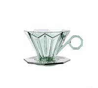 PCTG Pour Over Dripper 01 Filter Heat Resistant Green(green) | V-cone structure, spiral ribs guide flow, even extraction, rich aroma, 1-2 cups capacity