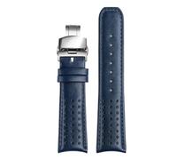PctkeLsend Bracelet de montre en cuir véritable 22/23 mm à extrémités incurvées, compatible avec les modèles CITIZEN Blue Angel AT8020-54L/8020-03L/JY8078(Blue SR hook,22mm)
