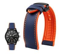 PctkeLsend Bracelet de montre étanche en toile et caoutchouc for homme, 19-24 mm, compatible avec Breitling, Omega, IWC, Citizen, TUDOR et Hamilton(Blue Orange Black B,23mm)