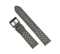 PctkeLsend Bracelet de montre Rally Quick Release 18-22 mm en toile de voile et cuir durable(Army green 2,22mm)