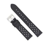 PctkeLsend Bracelet de montre Rally Quick Release 18-22 mm en toile de voile et cuir durable(Black black line 1,19mm)