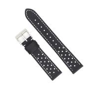 PctkeLsend Bracelet de montre Rally Quick Release 18-22 mm en toile de voile et cuir durable(Black white line 1,18mm)