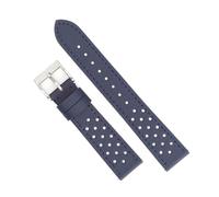 PctkeLsend Bracelet de montre Rally Quick Release 18-22 mm en toile de voile et cuir durable(Navy blue 1,18mm)