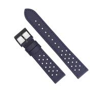 PctkeLsend Bracelet de montre Rally Quick Release 18-22 mm en toile de voile et cuir durable(Navy blue 2,22mm)