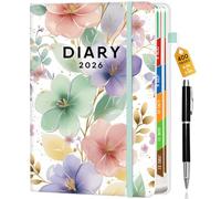 Pcuntslo Agenda académique 2026, format A5, 400 pages, semainier, de janvier à décembre 2026, pour étudiant, enseignant, 6 pages par semaine, carnet de rendez-vous pour l'école (fleur)