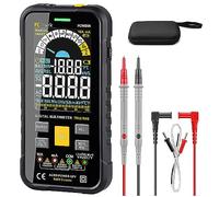 PCWork Multimètre numérique professionnel intelligent PCW03A - 1000 V - Gamme automatique - TRUE RMS - Grand écran LCD couleur 9999 points - Affichage LED - Testeur de continuité - Compteur de