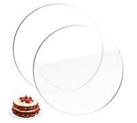 PCXWTLN Lot de 2 plateaux à gâteau en acrylique transparent - Diamètre : 30 cm - En acrylique - Non adhésif - Réutilisables - Pour servir des gâteaux, pour le bricolage