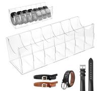 PCXWTLN Organisateur de ceinture à 7 compartiments en acrylique empilable transparent pour un usage domestique - Porte-ceinture pour homme pour cravate, montres, accessoires