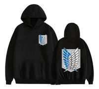PCYFBEKL Sweat à Capuche Confortable pour Cosplay du Corps d'enquête de l'Attaque des Titans Eren Yeager, Unisexe-XL