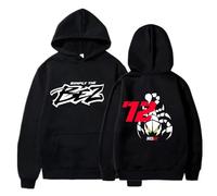 PCYFBEKL Sweat à Capuche imprimé 2D Marco Bezzecchi New Motorcycle Race 72 Driver Fan pour Hommes et Femmes Manteau décontracté d'automne