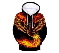 PCYFBEKL Sweat à Capuche imprimé 3D Phoenix, Style Hip-hop, Confortable et Populaire, pour Homme, Femme, Adulte, Enfant, décontracté-3XL
