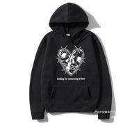 PCYFBEKL Sweat à Capuche imprimé « À la Recherche de Quelqu'un à Aimer » de 1975, Sweat à Capuche Squelette, survêtement pour Homme, Mode Automne-Hiver, Polaire, ample-3XL