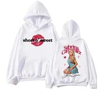 PCYFBEKL Sweat à Capuche Sabrina Carpenter Short N Sweet Harajuku pour Homme et Femme, Ample, Classique, Simple, à Manches Longues
