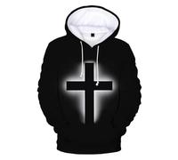 PCYFBEKL Sweat à Capuche Unisexe imprimé en 3D avec Jésus chrétien, Style Streetwear, surdimensionné-XL